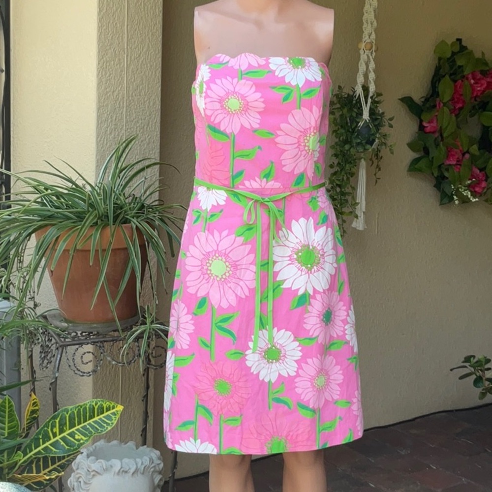 Lilly Pulitzer scallop edge strapless dress